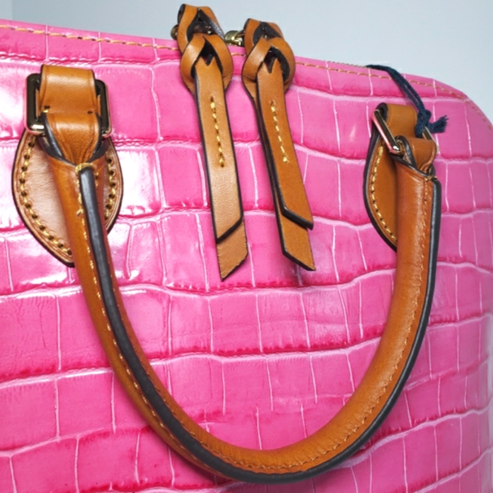 ❗SOLD❗ Dooney & Bourke | Snake Leather Zip Dome Satchel Purse - Picture 11 of 16